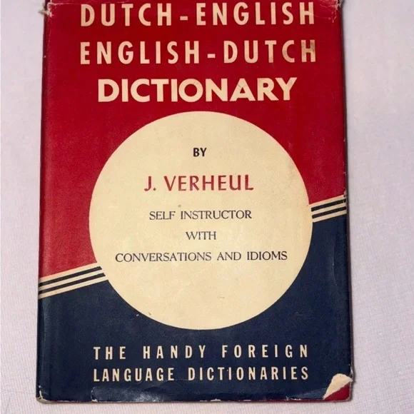 Dutch-English English - Dutch Dictionary by J. Vergil 1950 Vintage - Picture 1 of 5